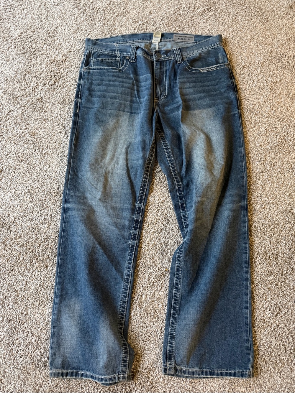 Faded Glory Men's Washed Blue Relaxed Straight Jeans